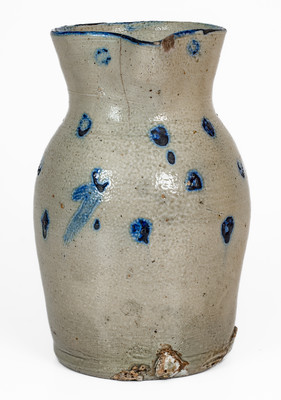 Rare attrib. Craven Family, Randolph or Moore County, NC Cobalt-Spotted Stoneware Pitcher