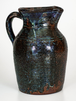 Alkaline-Glazed Stoneware Pitcher w/ Rutile Treatment, attrib. Joe
