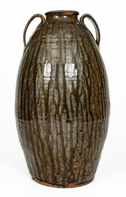 Alkaline-Glazed Stoneware Jar w/ Open Handles, South Carolina or Georgia