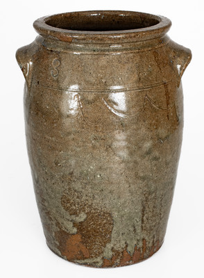Three-Gallon Alkaline-Glazed Stoneware Jar, Southern U.S. origin