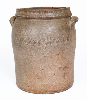 Very Rare B.A. LAWSON 1872 Salt-Glazed Stoneware Jar, probably Grindstaff Pottery, Blount County, TN