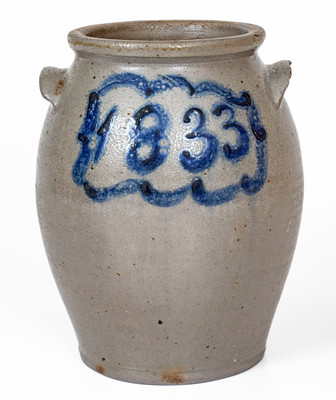 Extremely Rare J. MILLER / WHEELING, VA 1833 Stoneware Jar