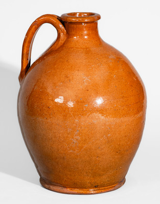 Attrib. Mottern Pottery, Carter County, Tenn. Redware Jug, c1820-60