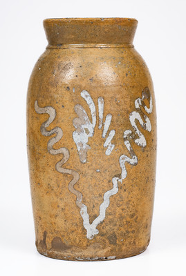 Rare attrib. Mottern Pottery, Carter County, TN Slip-Decorated Redware Canning Jar