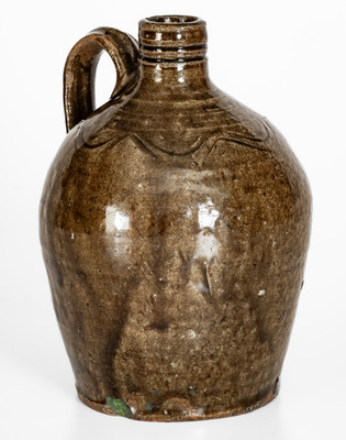 Small Lincoln County, North Carolina Alkaline-Glazed Stoneware Jug, c1850-80