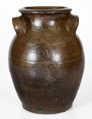 Alkaline-Glazed Stoneware Jar, probably Tennessee, c1850-80