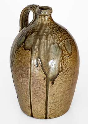 Salt-Glazed Stoneware Jug w/ Dramatic Glaze Runs, probably John Anderson Craven, Randolph Co, NC