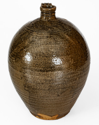 Alkaline-Glazed Catawba Valley, North Carolina Stoneware Jug, c1850-1880