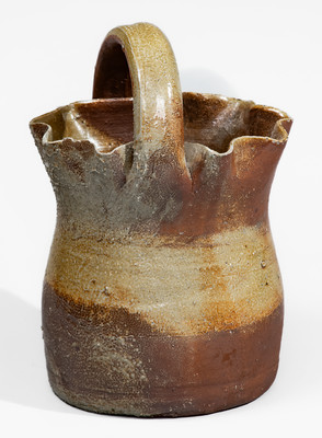 Middle Tennessee Stoneware Basket w/ Brown Slip Decoration, late 19th or early 20th century