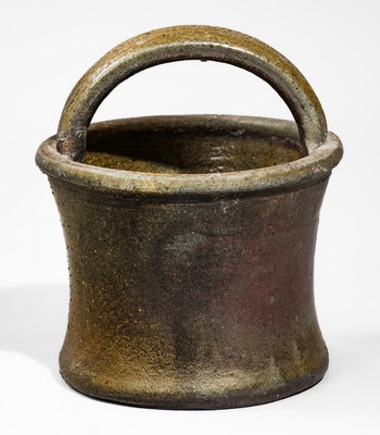 Middle TN Salt-Glazed Stoneware Basket w/ Brown Slip, late 19th or early 20th century