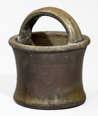 Middle TN Salt-Glazed Stoneware Basket w/ Brown Slip, late 19th or early 20th century
