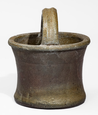 Middle TN Salt-Glazed Stoneware Basket w/ Brown Slip, late 19th or early 20th century