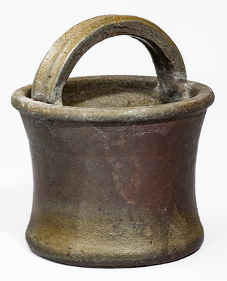 Middle TN Salt-Glazed Stoneware Basket w/ Brown Slip, late 19th or early 20th century