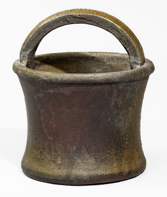 Middle TN Salt-Glazed Stoneware Basket w/ Brown Slip, late 19th or early 20th century