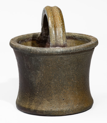 Middle TN Salt-Glazed Stoneware Basket w/ Brown Slip, late 19th or early 20th century