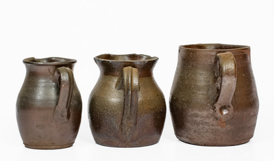 Three Salt-Glazed Middle Tennessee Stoneware Pitchers