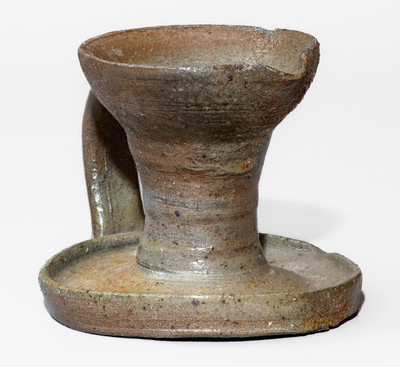 Middle Tennessee Salt-Glazed Stoneware Grease Lamp, late 19th or early 20th century