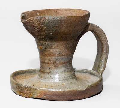 Middle Tennessee Salt-Glazed Stoneware Grease Lamp, late 19th or early 20th century