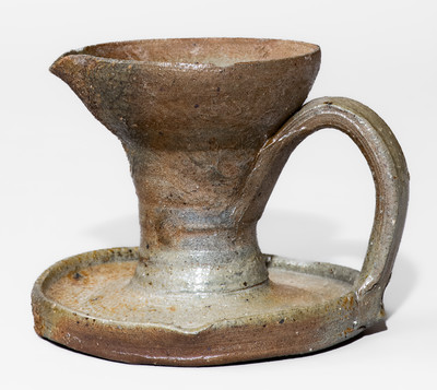 Middle Tennessee Salt-Glazed Stoneware Grease Lamp, late 19th or early 20th century