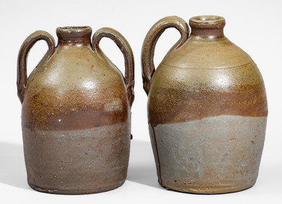 Two Small-Sized Middle Tennessee Salt-Glazed Stoneware Jugs