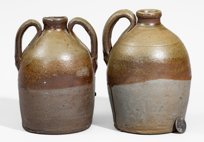 Two Small-Sized Middle Tennessee Salt-Glazed Stoneware Jugs