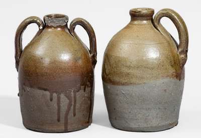 Two Small-Sized Middle Tennessee Salt-Glazed Stoneware Jugs