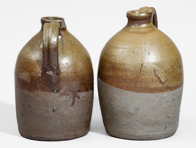 Two Small-Sized Middle Tennessee Salt-Glazed Stoneware Jugs