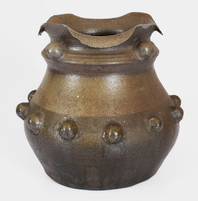 Scarce Large-Sized Middle TN Salt-Glazed Stoneware Vase w/ Brown Slip Decoration