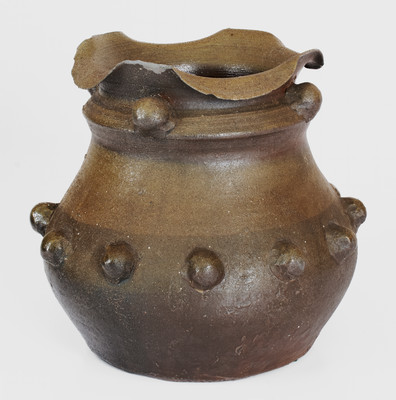 Scarce Large-Sized Middle TN Salt-Glazed Stoneware Vase w/ Brown Slip Decoration