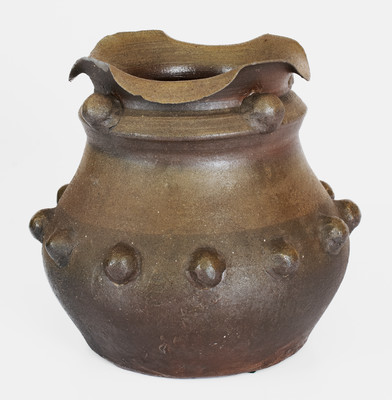 Scarce Large-Sized Middle TN Salt-Glazed Stoneware Vase w/ Brown Slip Decoration