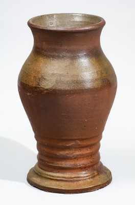 Middle TN Stoneware Vase w/ Brown Slip Decoration, late 19th or early 20th century