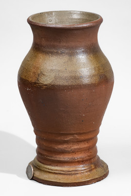 Middle TN Stoneware Vase w/ Brown Slip Decoration, late 19th or early 20th century