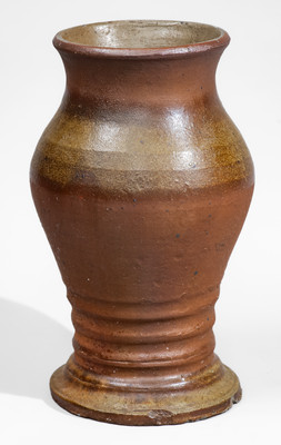 Middle TN Stoneware Vase w/ Brown Slip Decoration, late 19th or early 20th century