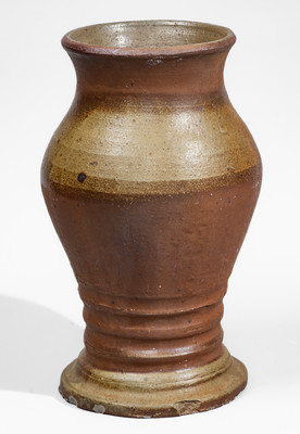 Middle TN Stoneware Vase w/ Brown Slip Decoration, late 19th or early 20th century