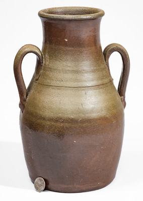 Large-Sized Middle Tennessee Stoneware Vase w/ Brown Slip Decoration