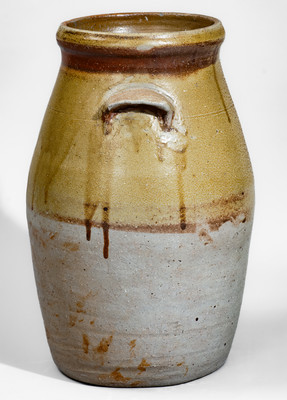 Two-Gallon Middle TN Salt-Glazed Stoneware Churn, late 19th or early 20th century