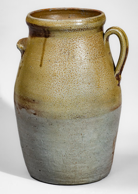 Two-Gallon Middle TN Salt-Glazed Stoneware Churn, late 19th or early 20th century