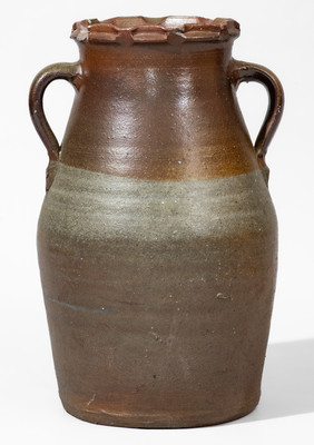 Large-Sized Salt-Glazed Middle TN Stoneware Vase w/ Brown Slip Decoration