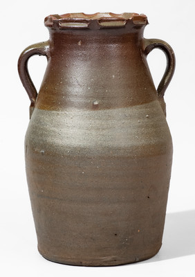 Large-Sized Salt-Glazed Middle TN Stoneware Vase w/ Brown Slip Decoration