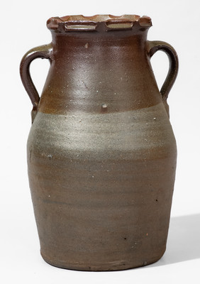 Large-Sized Salt-Glazed Middle TN Stoneware Vase w/ Brown Slip Decoration