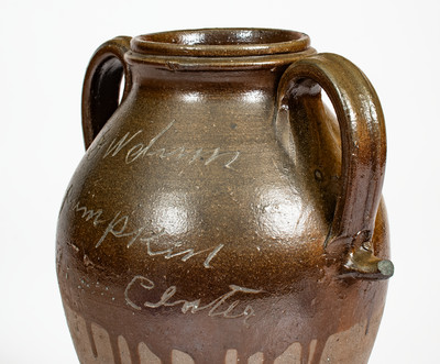 Exceptional "GW Dunn / Pumpkin Center," Putnam County, TN Stoneware Vase: "I Want You for My Master"