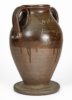 Exceptional "GW Dunn / Pumpkin Center," Putnam County, TN Stoneware Vase: "I Want You for My Master"