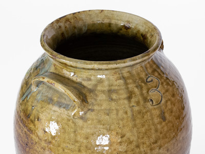 Fine attrib. Jesse P. Bodie Pottery, Kirksey's Crossroads, Edgefield District, SC Stoneware Jar