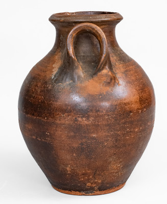 Rare Greene County, Tennessee Open-Handled Redware Jar, early to mid 19th century
