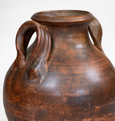 Rare Greene County, Tennessee Open-Handled Redware Jar, early to mid 19th century