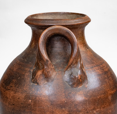 Rare Greene County, Tennessee Open-Handled Redware Jar, early to mid 19th century