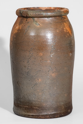 Extremely Rare "Made by James Harris / Mohawk Ten" Salt-Glazed Stoneware Canning Jar, Tennessee