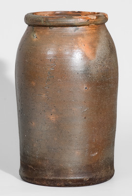 Extremely Rare "Made by James Harris / Mohawk Ten" Salt-Glazed Stoneware Canning Jar, Tennessee