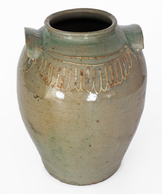 Attrib. Thomas Chandler, Edgefield District, SC Stoneware Jar w/ Kaolin Slip Decoration