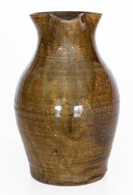 Rare attrib. Thomas Owenby, Union County, SC Stoneware Pitcher w/ Iron Oxide Decoration